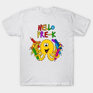 Hello Pre-K Octopus, First Day Of School T-Shirt